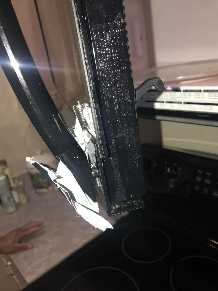 Microwave broken door handle
