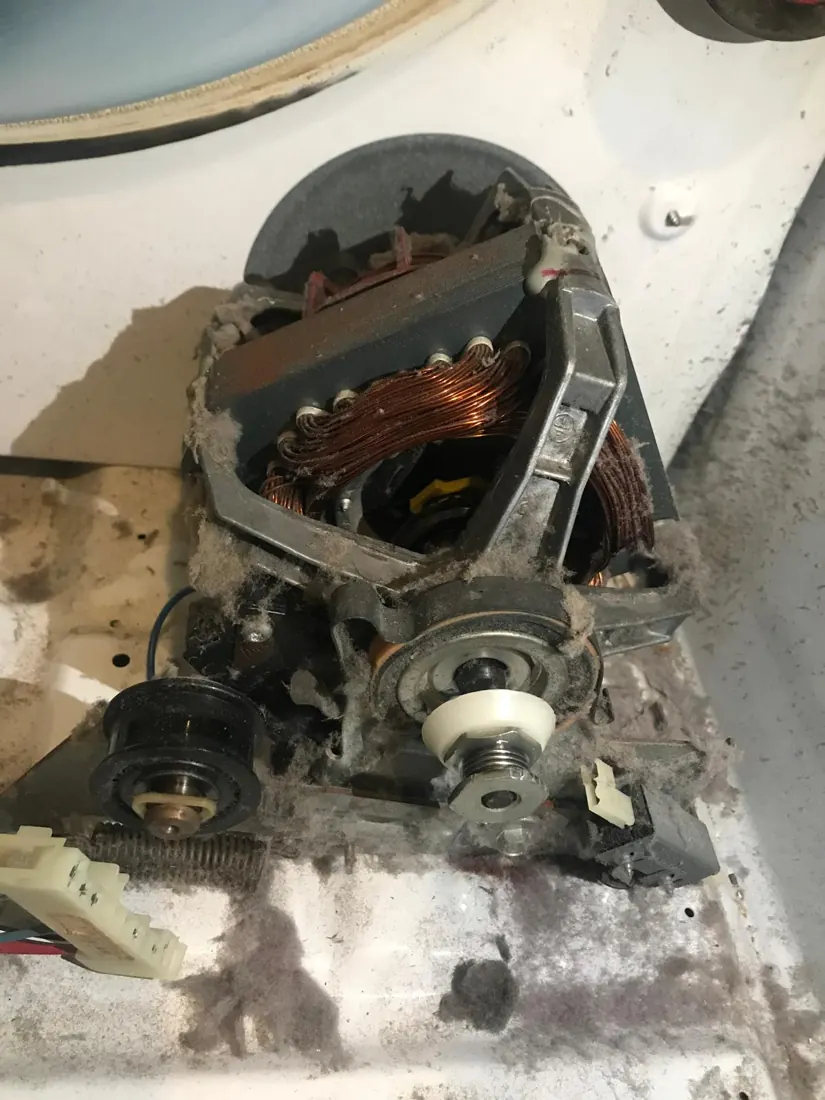 Dryer motor during service