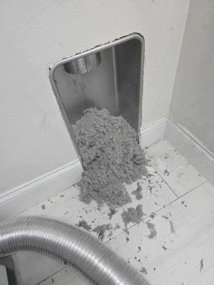 Lint removed from a dryer vent